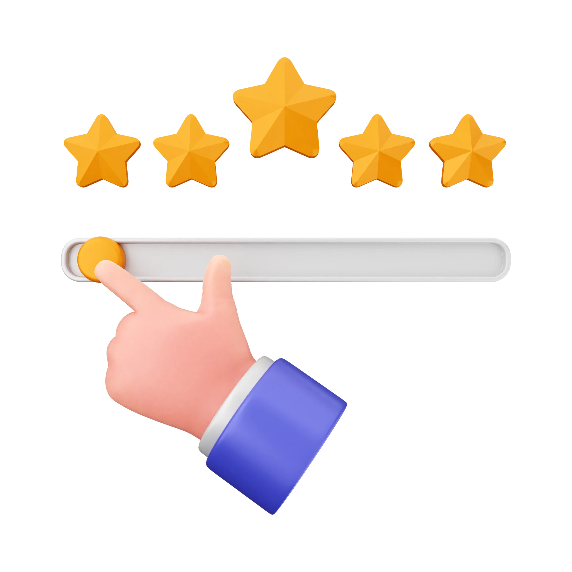 Manos interactuando con calificación de estrellas - Opiniones verificadas