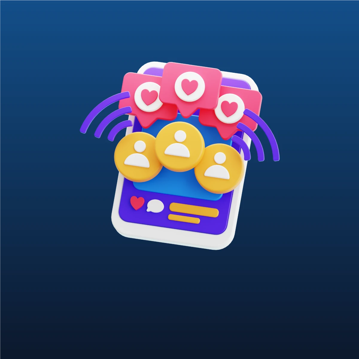 Smartphone mostrando publicación de red social con notificaciones de 'me gusta' - Servicio de Contenido para Redes